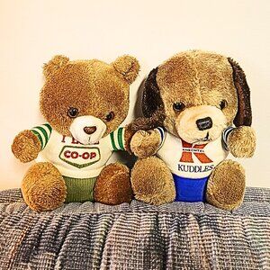 Vintage 80s Co-op Bear & Knechtel Kuddles Dog Plush Lot – Rare Store Exclusives